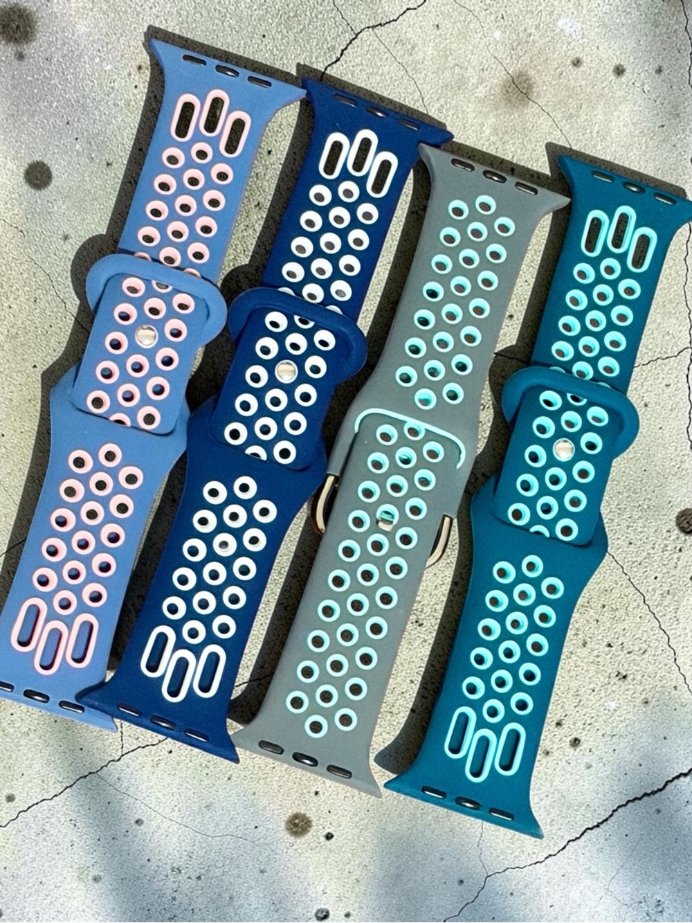 Apple Watch Silicone Perforated Replacement Watch Bands Set 38-42mm